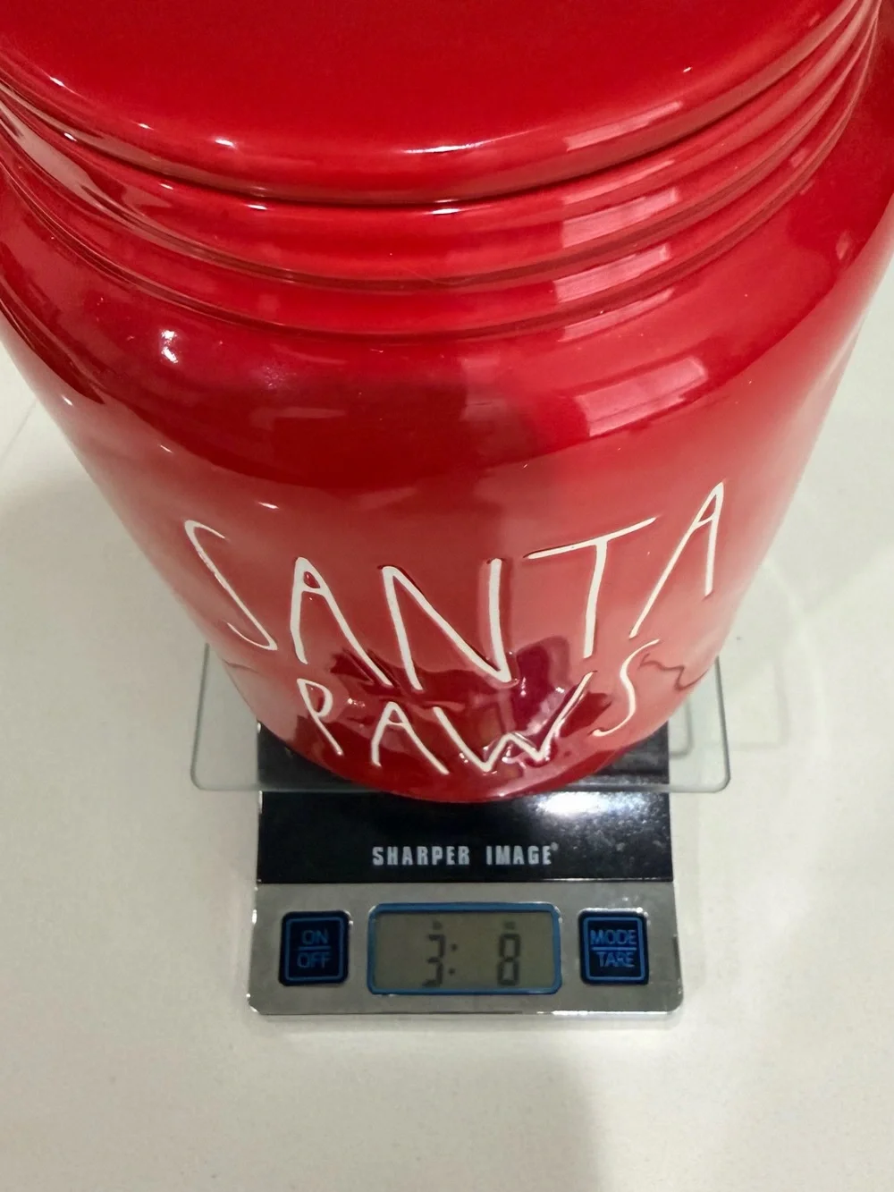 Rae Dunn Red 'Santa Paws' Ceramic Canister